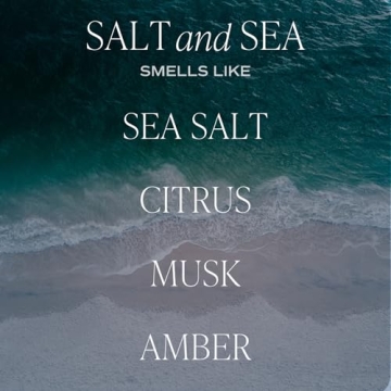 Sweet Water Decor Salt and Sea Scented Soy Candle – Sea Salt, Citrus, Musk, Amber in 12oz Glass Ja...