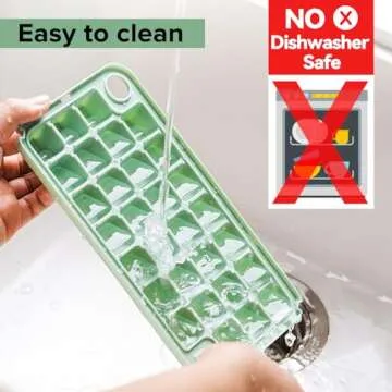 Longzon Mini Ice Cube Tray with Lid & Bin for Freezer