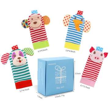 BLOOBLOOMAX Baby Rattle Socks for Infant Development