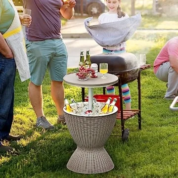 Giantex Cool Bar Table - Height Adjustable & Stylish Cooler