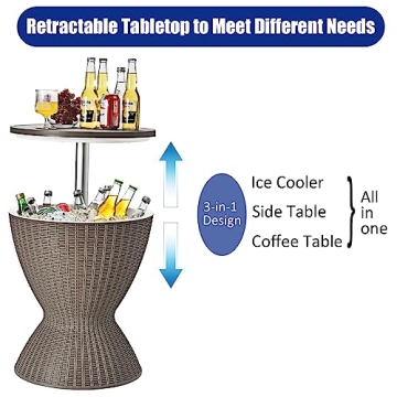 Giantex Cool Bar Table - Height Adjustable & Stylish Cooler