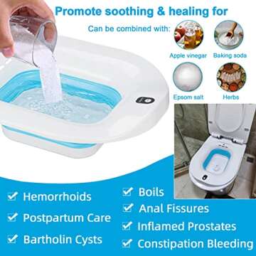 YYYSITZ Electric Sitz Bath, Sitz Bath for Hemorrhoids, Sitz Bath for Postpartum Care, Toilet Seat Tu...