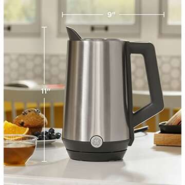 GE Electric Kettle | 6 Cup Capacity | Digital Temperature Control | Stylish Appliances for Coffee an...