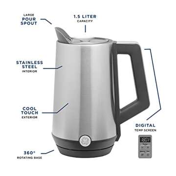 GE Electric Kettle | Digital Control & 6 Cup Capacity