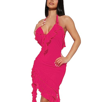 Summer Sexy Dresses for Women Sheer Mesh Bodycon Sleeveless V-Neck Short Party Dress Elegant Backles...