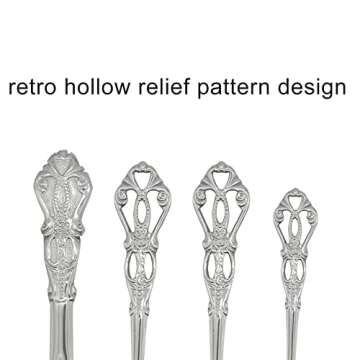 Pinenjoy 24Pcs Vintage Baroque Silverware Set 18/10(304) Stainless Steel Luxury Antique Western Royal Style Flatware Set include Hollow Relief Handle Spoon Fork Knife, Service for 6