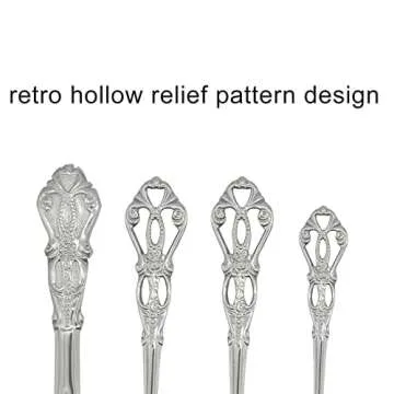 Pinenjoy 24Pcs Vintage Baroque Silverware Set 18/10(304) Stainless Steel Luxury Antique Western Royal Style Flatware Set include Hollow Relief Handle Spoon Fork Knife, Service for 6
