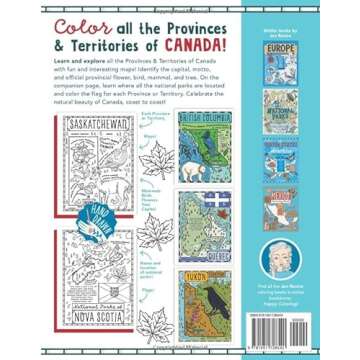 The Canada Coloring Book: Maps of Provinces and Territories with Symbols and National Parks (Explore...