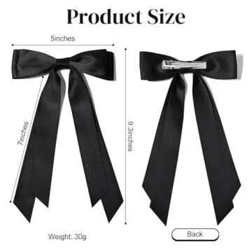 Chic Oversized Hair Bows for Girls and Women - 2 Pieces