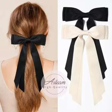 Chic Oversized Hair Bows for Girls and Women - 2 Pieces