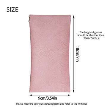Sucrain 4 Pcs Leather Sunglass Case Portable Sunglasses Cases Anti-Scratch Eyeglass Case Squeeze Spr...