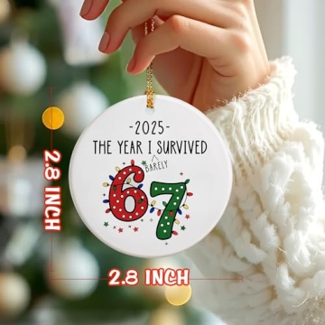 Funny Six Seven Christmas Ornament - Quirky Meme Gift for 2025