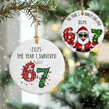 Funny 67 Meme Christmas Ornament for Teens and More