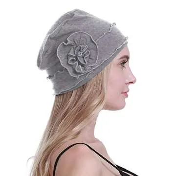 osvyo Chemo Headwear Turban Cap for Women - Cancer Beanie Hair Loss Sealed Packaging Light Grey