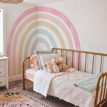 Colorful Rainbow Peel and Stick Wall Mural for Kids
