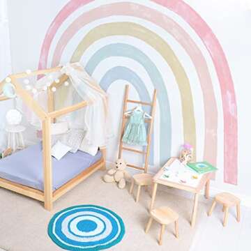 Colorful Rainbow Peel and Stick Wall Mural for Kids