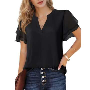 Blouses for Women Dressy Casual - Trendy Summer Tops with Puff Sleeves