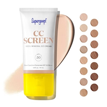 Supergoop! CC Screen - SPF 50 PA++++ CC Cream, 100% Mineral Color-Corrector & Broad Spectrum Sunscre...