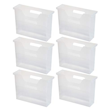 IRIS USA Small Portable 6 Pack File Box for Organization