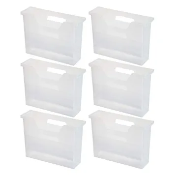 IRIS USA Small Portable 6 Pack File Box for Organization
