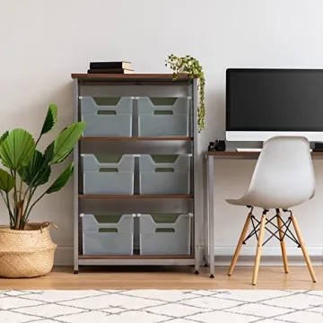 IRIS USA Small Portable 6 Pack File Box for Organization