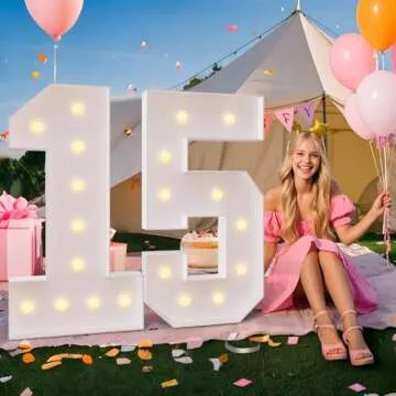 imprsv 4FT Marquee Numbers, Light Up Numbers for 1st 21st Birthday Decorations, light up letters Anniversary Party Decor, Mosaic Numbers for Balloons Number 1, Pre-Cut Foam Board Kit