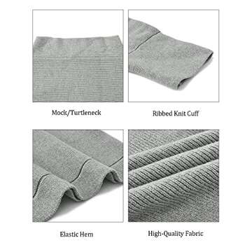 LAISHEN Women's Casual Turtleneck Batwing Sweater