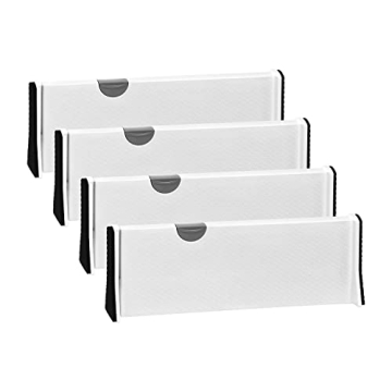 JONYJ Adjustable Drawer Dividers 4 Pack - Expandable Organizers for Storage Solutions