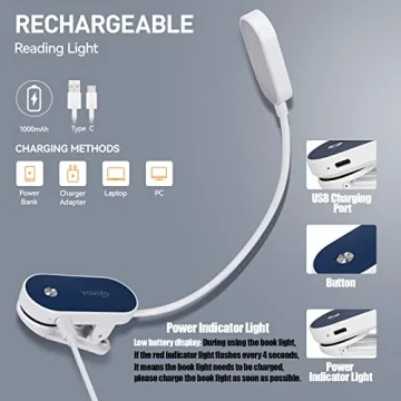 VAVOFO Book Light with 14 LEDs and 9 Brightness Levels