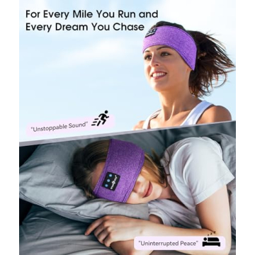 MUSICOZY Sleep Headphones Bluetooth 5.4 Headband, Wireless Earphones Music Sleep Earbuds Sleeping Ey...