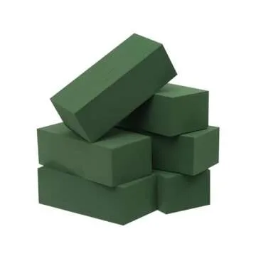 Crafare 6pc Wet Fresh Floral Foam Blocks Green Florist Foam Bricks for Spring Fresh Flower Arrangement and Crafts Supply 8.9(L) X 3.9(W) X 3(H)
