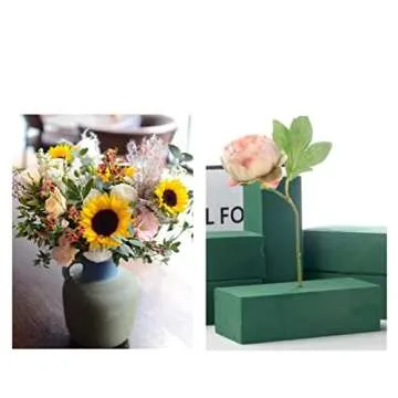 Crafare 6pc Wet Fresh Floral Foam Blocks Green Florist Foam Bricks for Spring Fresh Flower Arrangement and Crafts Supply 8.9(L) X 3.9(W) X 3(H)