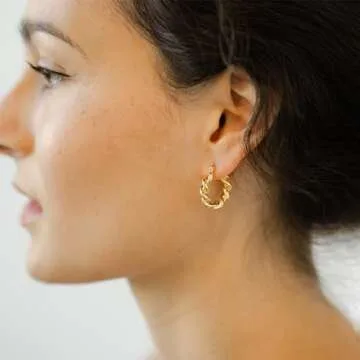 Stylish Twisted Gold Hoop Earrings for Women - Big & Chunky