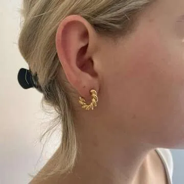 Stylish Twisted Gold Hoop Earrings for Women - Big & Chunky