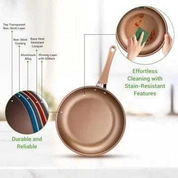 NutriChef 14-Piece Nonstick Cookware Set for Healthy Cooking