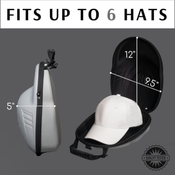 Baseball Cap Carrier Hat box Travel Case for Hats Carry On Hat Bag with Shoulder Strap - Gray