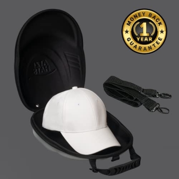 Baseball Cap Carrier Hat box Travel Case for Hats Carry On Hat Bag with Shoulder Strap - Gray