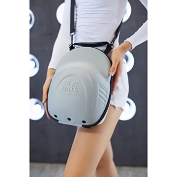 Baseball Cap Carrier Hat box Travel Case for Hats Carry On Hat Bag with Shoulder Strap - Gray