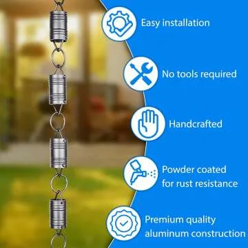 Elegant Celestial Cascade Rain Chain for Gutters