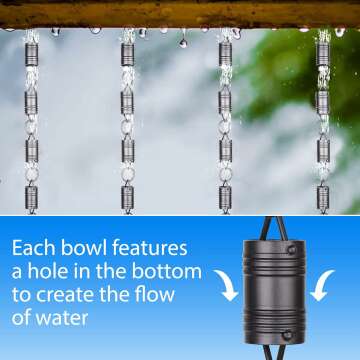 Elegant Celestial Cascade Rain Chain for Gutters