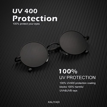 KALIYADI Round Polarized Sunglasses - Retro Style UV Protection