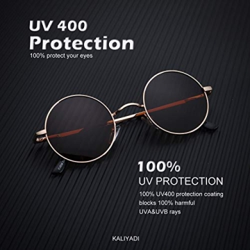 KALIYADI Round Polarized Sunglasses - Retro Style UV Protection