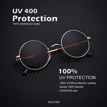 KALIYADI Round Polarized Sunglasses - Retro Style UV Protection