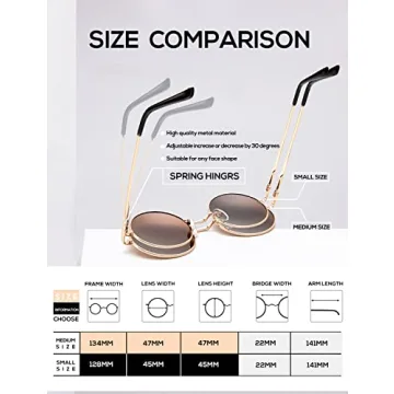 KALIYADI Round Polarized Sunglasses - Retro Style UV Protection