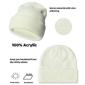 Urban Virgin 4 Packs Toddler Girls Winter Hats Infant Boys Beanie Soft Baby Caps Beanies Kids Knit Winter Hats 4Packs A-Kahki M(2T-6T)