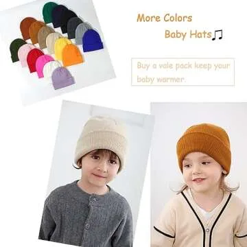 Urban Virgin 4 Packs Toddler Girls Winter Hats Infant Boys Beanie Soft Baby Caps Beanies Kids Knit Winter Hats 4Packs A-Kahki M(2T-6T)