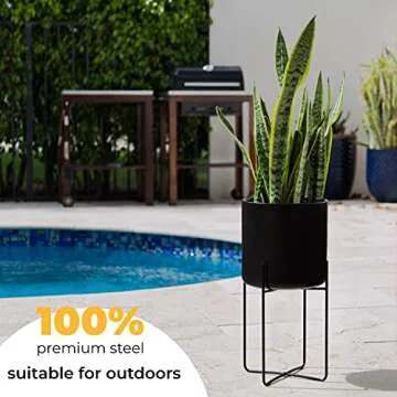 Bees & Buds Tall Metal Plant Stand for All Plants