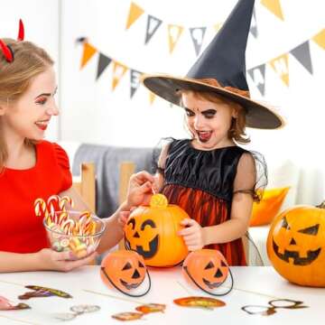 SAFIGLE 8pcs Halloween Pumpkin Bucket Small Plastic Pumpkin Basket Halloween Pumpkin Trick or Treat ...