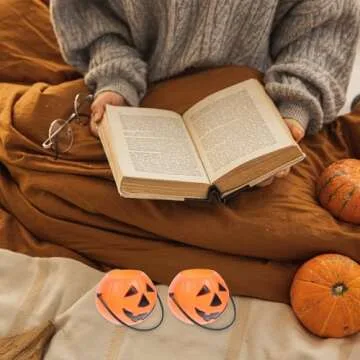 SAFIGLE 8pcs Halloween Pumpkin Bucket Small Plastic Pumpkin Basket Halloween Pumpkin Trick or Treat Bucket Halloween Candy Bucket Pumpkin Pail for Halloween Party Favors