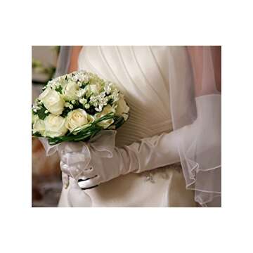 Sumind 1920s Opera Gloves Fingerless Gloves Long Satin Gloves Elbow Length(White 3, 23.6 inch)